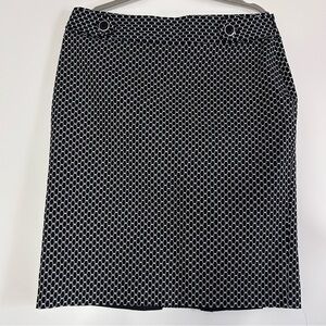 Rafaella Black and White Geometric Pencil Skirt